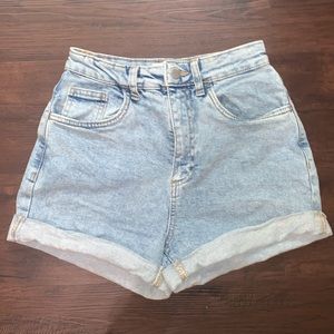 Cotton on high waisted denim shorts